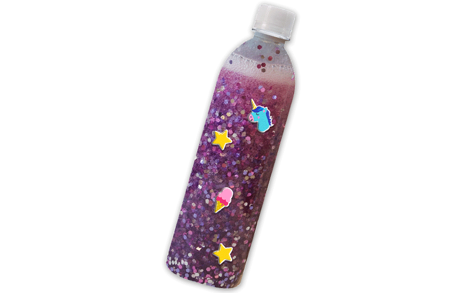 Example of a completed calm-down bottle